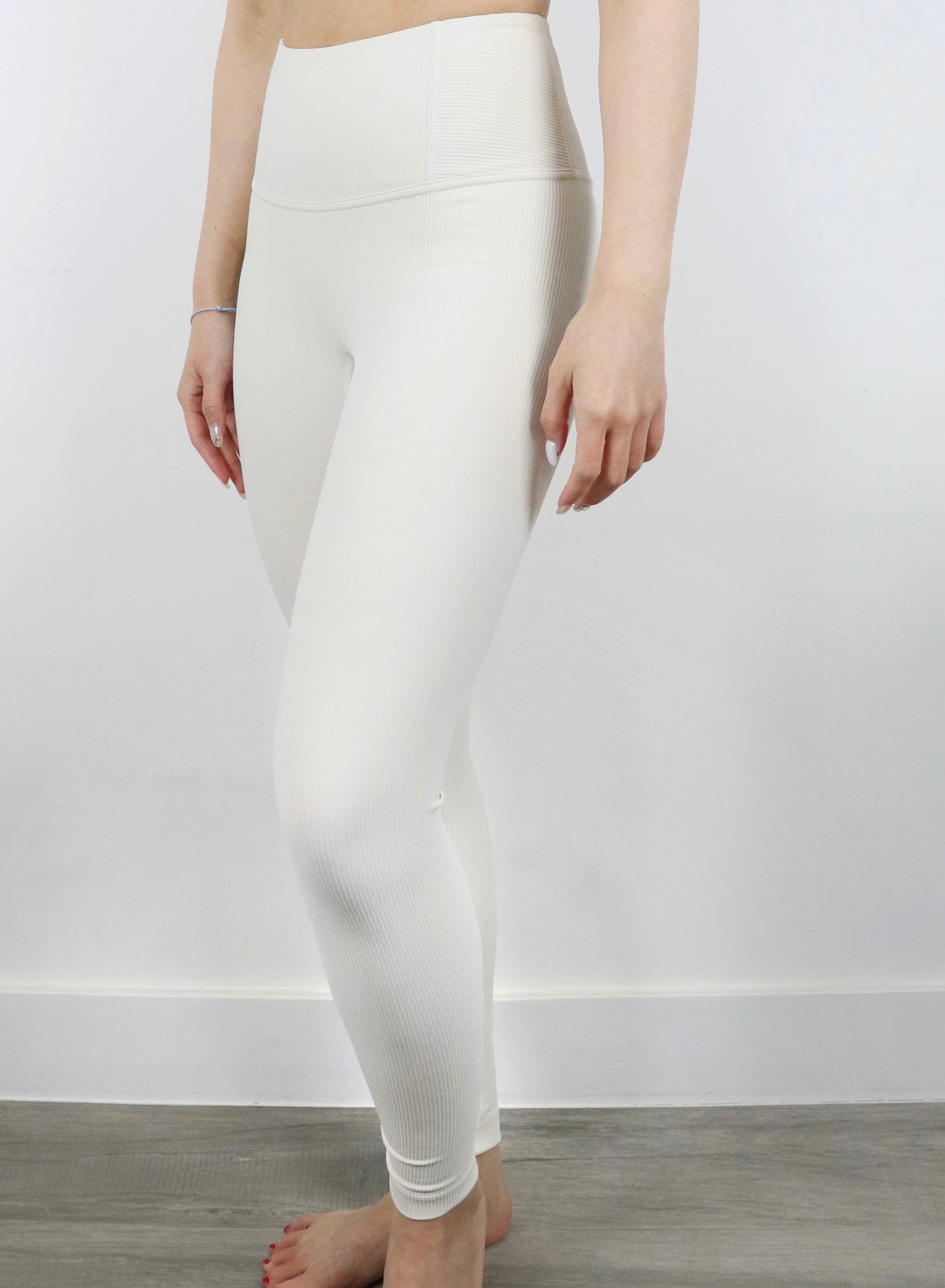 Textured Leggings - Cream White